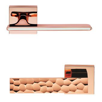 Copper Lever Handles on Square Rose